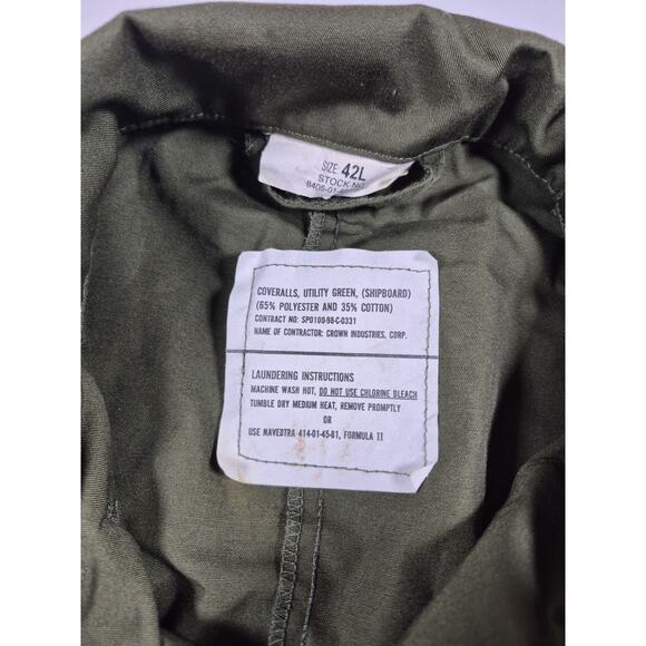 US Military Coveralls Utility Size 42R Green Army Marines Jumpsuit Mechanic - Picture 5 of 7